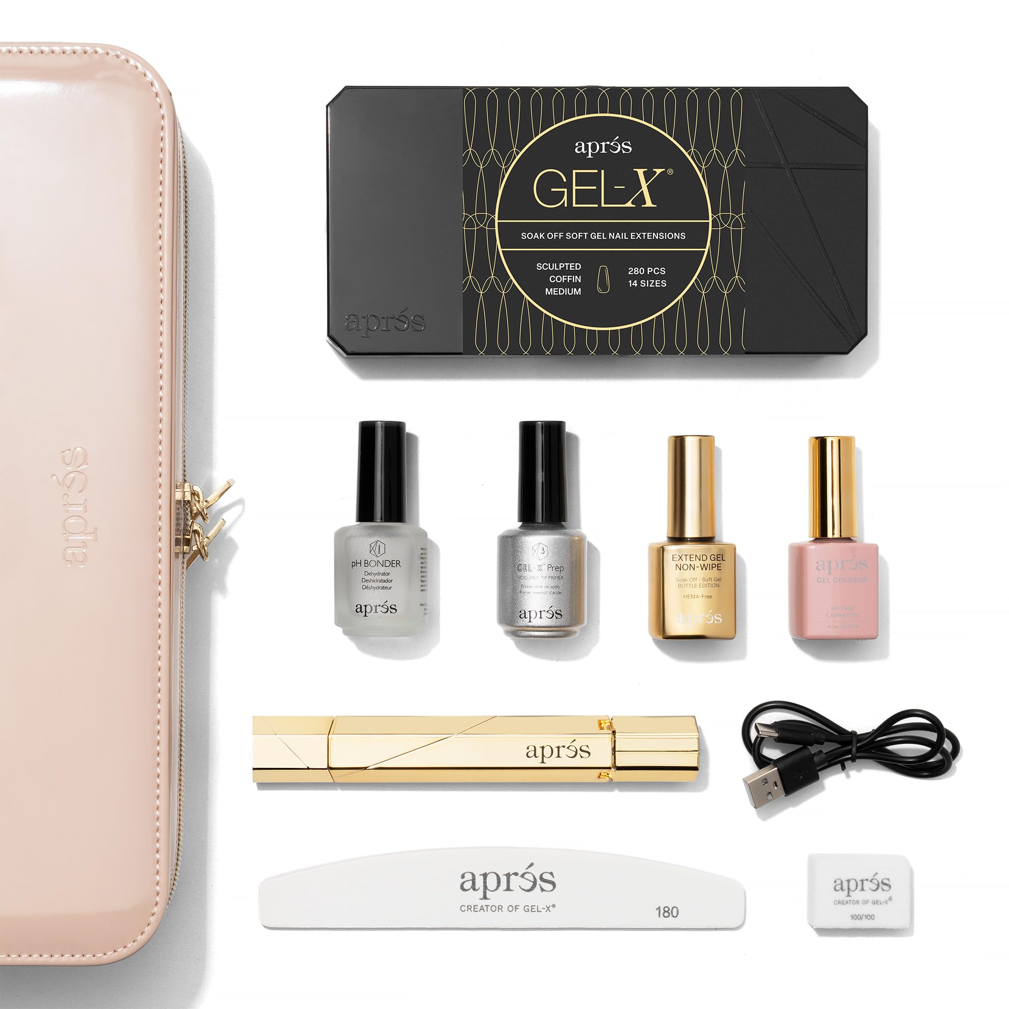 Aprés Gel-X Nail Professional Starter Kit, 14 Sizes 00-9 w/ Half